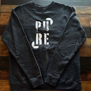 Pure Barre Black Crewneck Sweatshirt with White Stencil Logo